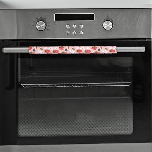 Image of Pardick Refrigerator Door Handle Covers Set of 2, Fruits Strawberries Fridge Handle Covers Appliance Handle Covers Protector for Microwave Oven Stove Dishwasher, Keep Your Kitchen Appliance Clean