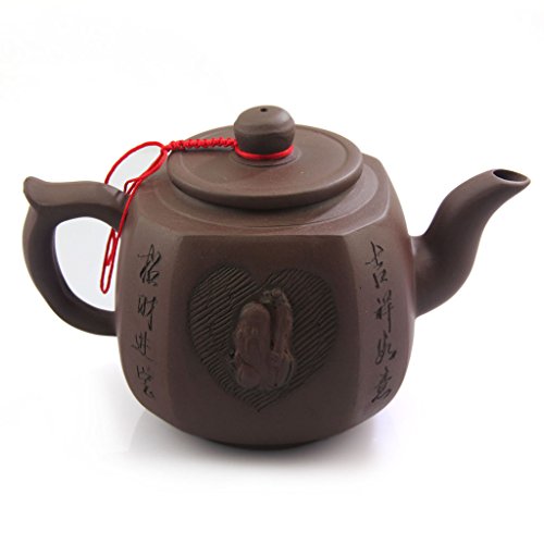 500Ml Chinese Yixing God Of Longevity Handmade Purple Clay Pottery Zisha Teapot #TOP6