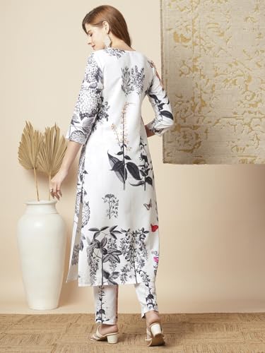 Image of ANNI Designer Women's Chanderi Straight Printed 2Pc Kurta Set