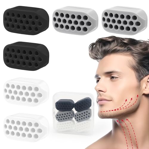 XIANGLONGY 6 Piezas Ejercitador de Mandíbula, Jaw Exerciser, Masticador Mandibula para Hombres y Mujeres, para Fortalecer y Apretar la Mandíbula y el Cuello.