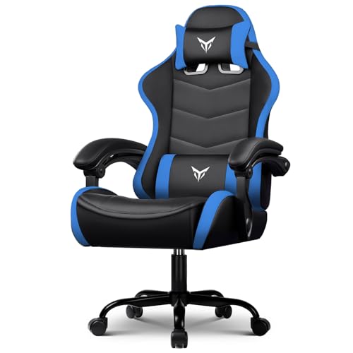 Image of GTPLAYER Gaming Chair High Back Computer Chairs for Adults, Ergonomic Height Adjustable Recliner Chair 300lbs with Linkage Armrest and Lumbar Support for Home Office, Dark Blue