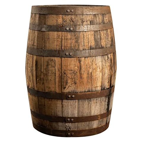Midwest Barrel Company Authentic Whiskey Barrel (53 Gallons) Used Genuine American White Oak Wood Barrel with Steel Rings for Decoration, Furniture & DIY Projects Cover