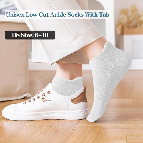 Image of Ankle Socks for Women and Men Heel Tab Athletic Socks Running Athletic Low Cut Tab Socks Sports No Show Sock 6 Pairs