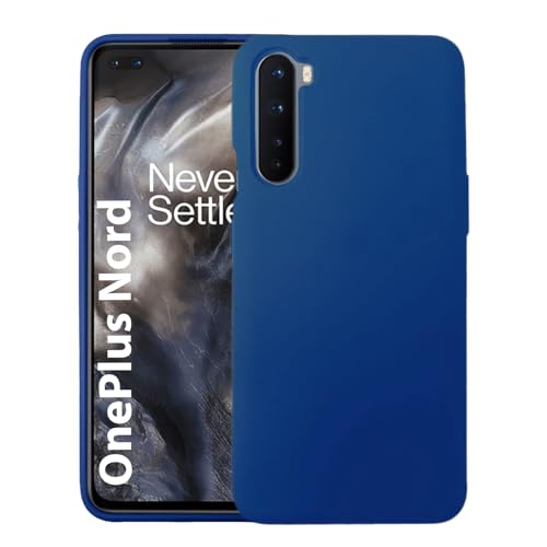 Image of LIRAMARK Liquid Silicone Soft Back Cover Case for OnePlus Nord (Midnight Blue)