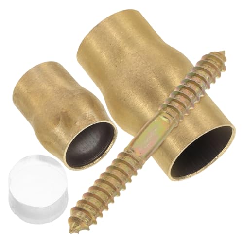 Cabilock Elderly Crutches Accessory Kit Brass Ferrule Walking Stick Hardware Set for Seniors Anti-Slip Joint for DIY Projects