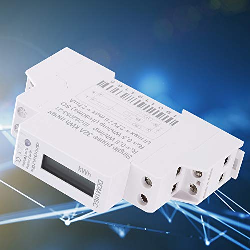 Medidor de Energia Com Trilho DIN de Medição Precisa DDM18SC 1P LCD Medidor de Energia Com Display D