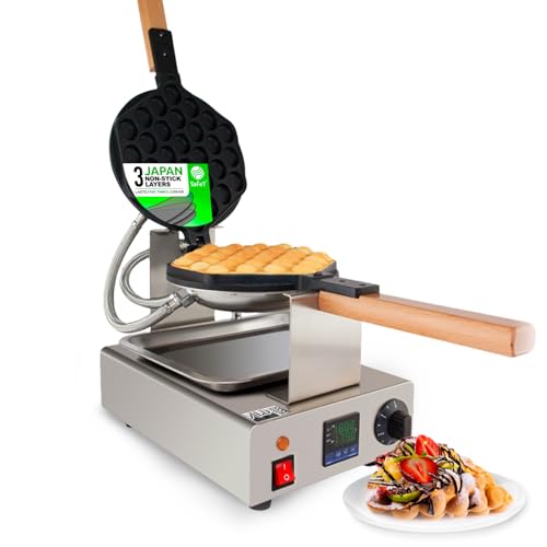 ALDKitchen Bubble Waffle Maker Machine | Egg Waffle Iron | Stainless Steel | 110V (Digital)