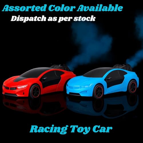 Image of GRAPHENE Remote Control Chargeable 3D Famous Smoke Car with Flashing Light, Radio Control Race car for Kids for 3-12 Year Old Kid Birthday Remote Control Rechargeable Blue Car (Pack of 1)