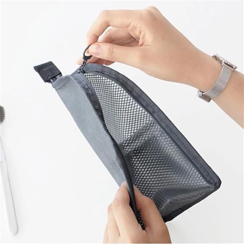 Standing Toiletry Bag - Portable Foldable with Hanging Hook, EVA Clear Waterproof for Travel, Home, Bathroom and Makeup, Lightweight Organizer (White, 2 Pcs) - 3