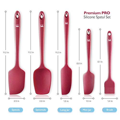Spatula Silicone Spatula Set Spatulas Silicone Heat Resistant 600°F Rubber Spatula Seamless One Piece Non-Stick 5-Piece For Cooking Baking Mixing