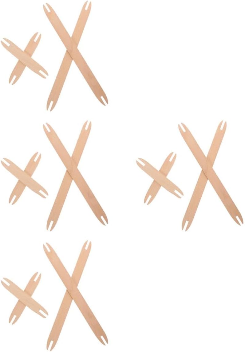 WEKAMOS 4sets Wooden Weaving Shuttles DIY Tapestry Knitting Tool for Scarves and Sweaters Easy to Use for Beginners and Crafts Enthusiasts 4pcs*4