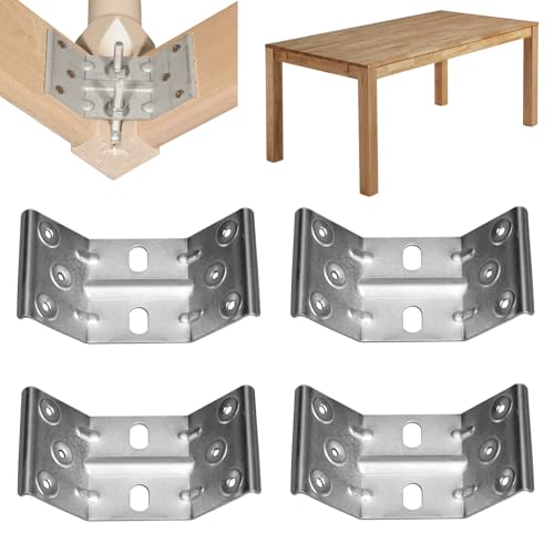 Altezza: 66 - 90 mm Evotrade Kit di 4pz Supporto Angolare Interno Gamba per Tavolo Kit di 4pz - Piastre di Montaggio Staffa Rinforzate In Acciaio Zincato (Altezza 66mm)