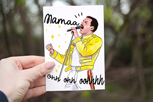 Funny Mothers Day Card, Freddie Mercury Mama Card Queen Bohemian Rhapsody Hilarious Birthday Card Queen Fan Card Rock And Roll Card Funny Meme Freddie Mercury Mama Ooh Ooh Oohhh, Music Greeting Card #TOP5