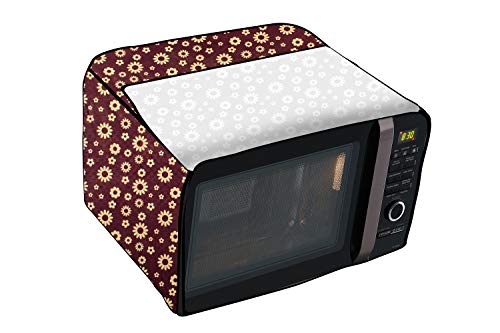 Image of Stylista Microwave Oven Cover for Panasonic 20 L Convection NN-CT254BFDG Floral Pattern Coffee