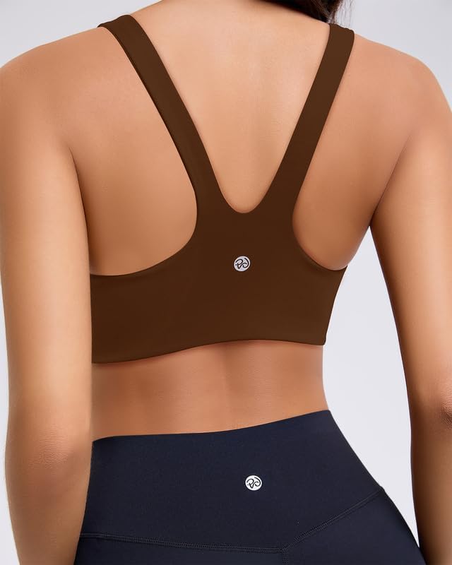 RIOJOY Sports Bras for Women, Double Lined Womens Sports Bras with Removable Pads, Racerback, Square Neck Gym Yoga Sport Bra - Image 6