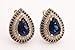 Turkish Handmade Jewelry Small Drop Shape Pear Cut Sapphire and Round Cut Topaz 925 Sterling Silver Jewelry Set Earrings,Pendant and Ring Size Option