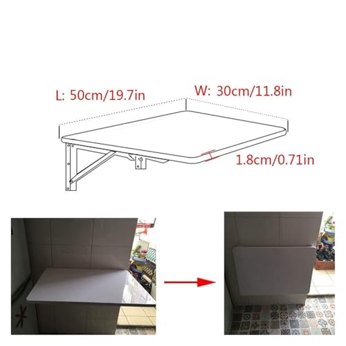 Bureau pliant polyvalent mural 50x30 cm pour salon et chambre