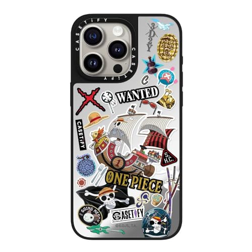 CASETiFY MagSafe Ή~[ iPhone 15 Pro Max P[X [ː / 1.5m̗NA / One Piece ] - Vo[ (ubNop[) - ONE PIECE 25th Straw Hat C