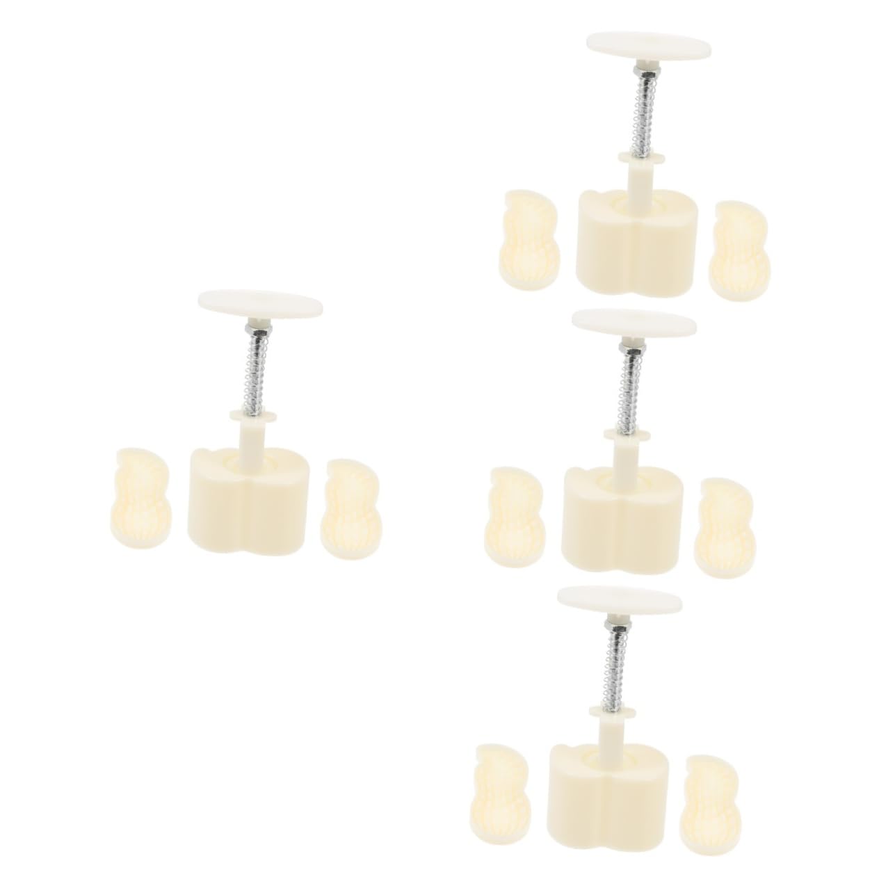 4 Sätze Mondkuchenform Backform Mit Handpresse Käsekuchenform -formpresse Stempel Zum Backen Von Keksen Kuchen-fondant- Keksausstecherform Kekspresse Weiß Plastik Amosfun