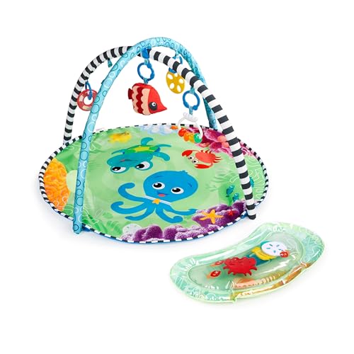 Image of Baby Einstein Sea Floor Explorers 2-in-1 Water Mat, Portable Tummy Time, Activity Play Gym, Sensory Toys, Ages Newborn and Up