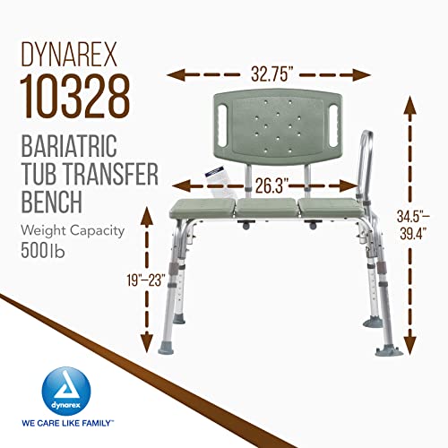 Dynarex Bariatric Tub Transfer Bench, Provides Stress-Free and Comfortably Seated Access to Bathtub or Shower, 500 lb. Weight Capacity, Grey, 1 Bench by Dynarex - Image 3