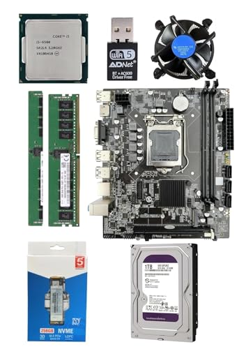 Image of H110 Motherboard Combo- i5-6500 Processor, 32GB DDR4 RAM, 256GB NVMe, 1TB HDD, Mysterious Gift, WiFi+Bluetooth 5.0, Free CPU Fan and (Window 10 Pro /MS Office).