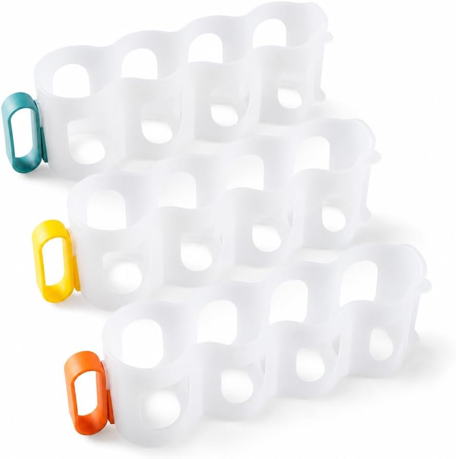 3 Pack Clear Plastic Can Organizer Stackable Beverage Soda Beer Storage Rack with Handle for Refrigerator Door