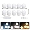 Lixada Spiegelverlichtingsset met 10 instelbare gloeilampen, 10 helderheids- en 3 verlichtingsmodi, USB-spiegellamp voor…