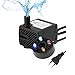 YOUTHINK Bomba Sumergible para Pecera Bomba de Fuente Silenciosa 150L/H 2W Bomba de Agua Sumergible para Tanque de Peces con 4 Luces de Colores Filtro de Acuario Suministros de Acuario(Eu220-240V)