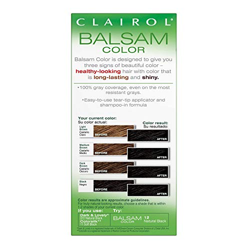 Clairol Balsam tinte para cabello permanente 12 Negro natural pack 2 miniatura 4