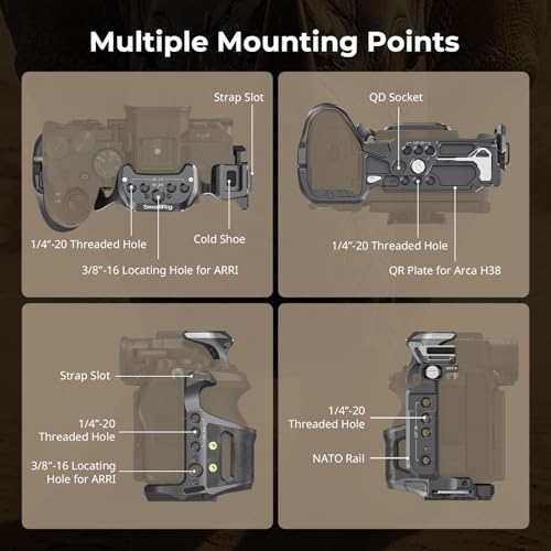 Image of SmallRig A7 V / A7R V / A7 IV Rhinoceros Cage for Sony Alpha 7 V /Alpha 7R V /Alpha 7 IV /Alpha 7S III /Alpha 7R IV, New Sleek & Streamlined Design 6029 | for Sony Alpha 7 V / Alpha 7R V / Alpha 7 IV / Alpha 7S III / Alpha 7R IV, New Sleek & Streamlined Design