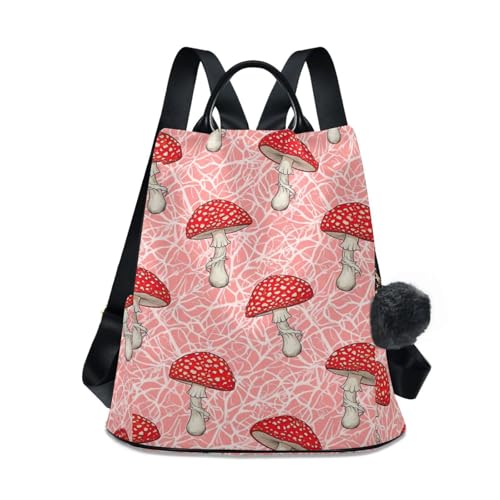 Sac à dos pour femme plusieurs poches voyage shopping rouge blanc