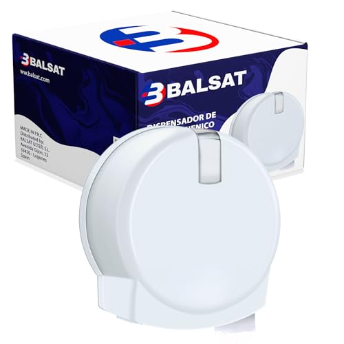 BALSAT | Dispensador Papel Higiénico Industrial | Hecho con ABS, ECOLABEL | Porta Rollos De Papel Higiénico | Soporte Papel Higienico | Portarrollos Papel Higiénico | Dispensador Para Papel Industrial