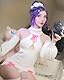 KORURACLUB Cosplay Dessous (3-teiliges Set) Weißer Cosplay Anime Cosplay Sexy Damen Kostüm Schleifenpullover Succubus Dessous(S-M)