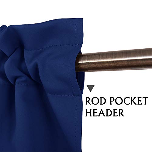 Image of JUPON Valance Blackout Rod Pocket Pattern Curtain Pack of 1 Piece, Kitchen Curtain | 3 Feet - Blue