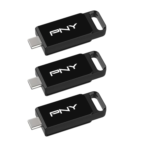 PNY Pack de 3 Clés USB 3.2 Elite™ Type-C® 128 Go - Jusqu'à 120 Mo/s en Lecture et Jusqu'à 10 Fois Plus Rapide en Écriture Que l'USB 2.0, Connecteur...