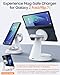 Magnetic Wireless Charger for Samsung, 3 in 1 Charging Station Compatible with MagSafe Charger for Samsung Galaxy S25 Ultra Z Fold7/Flip7, Watch Charger Stand for Galaxy Watch Ultra 8, for buds, White
