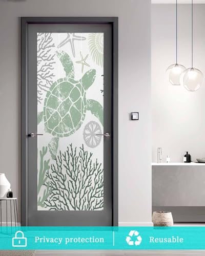 Película para ventana con diseño tortuga marina 19.6x39.3 pulgadas miniatura 5