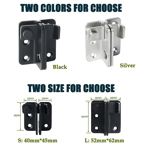 Litensh Shed Lock Gate Lock Gate Latch Padlock Hasp Stainless Steel Flip Door Bolt Latch Lock for Wooden Gates Garden Cupboard Pet Cage Black Left Open - Image 3