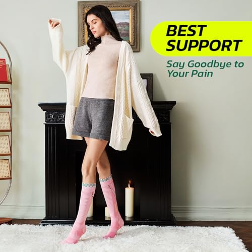 Image of aoFIT Graduated Compression Socks for Women Travel Flight Nurses Dr Scholls Airplane 15-20 mmhg