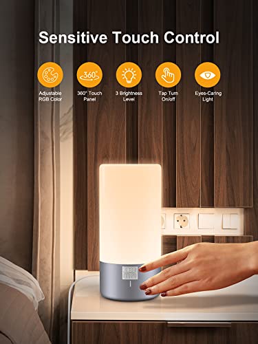 Easemo T6 Led Touch Lamp Bundle With M6 Table Lamp, Baby Night Light Rgb Color & Stepless Dimming For Breastfeeding Bedroom, Great Combo Gifts #TOP1