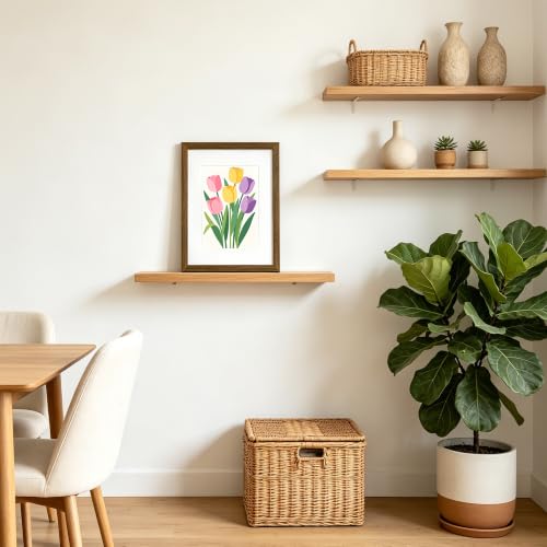 Image of upsimples 8.5 By 11 Picture Frame Solid Wooden, Nursery Decor, 1Pcs Brown | 100% Solid Wood, Fit 6x8 with Mat and 8.5x11 Photo, Wall Decor or Tabletop Display, Safe For Nursery Kids Room