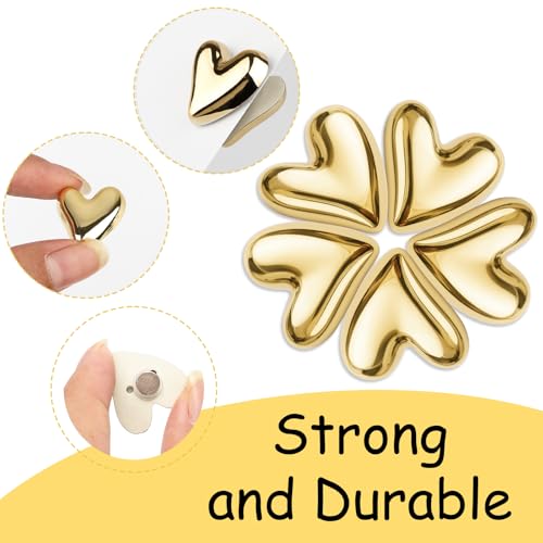 20 Stück Kühlschrankmagnete,Gold Herz Magnete für Magnettafel Kühlschrank Magnete,3D Kleine Dekorative Kühlschrankmagnete für Whiteboard,Kühlschrank,Kalender,Küche,Büro und Klassenzimmer