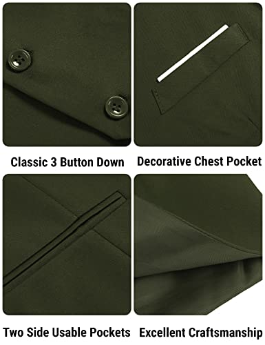 Coofandy LZ21072101_ARG_XXL Mens Vest Formal Vintage 1920S Vest Gatsby Suit Vest St Patrick'S Day Vest thumb #3