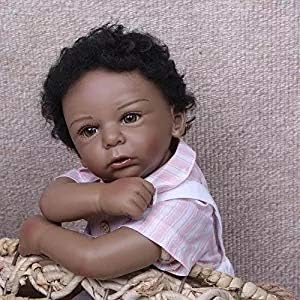 iCradle 22inch 55cm Reborn Baby Dolls سيليكون أسود الهند نمط الدمى ألعاب الصبي للأطفال هدايا عيد ميلاد طفل مصنوع يدويًا العمر 3 +