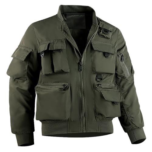Chaqueta softshell militar para hombre, cortavientos ligero con cremallera 3