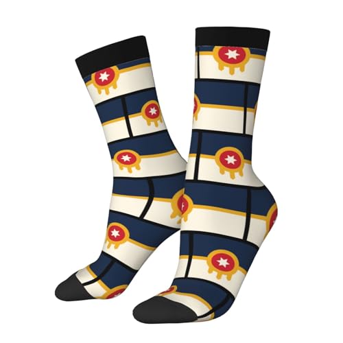 Flag Of Tulsa, Oklahoma (2018) Socks For Men Women Outdoor Sports Running Hiking Wicking Crew Socks