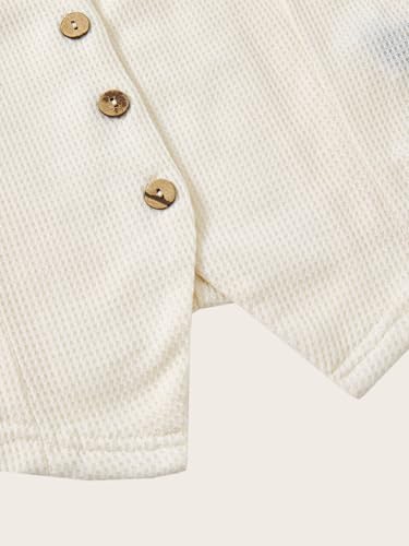 Women's Button Up V Neck Vest Top Elegant Sleeveless Split Hem Knit Tops4