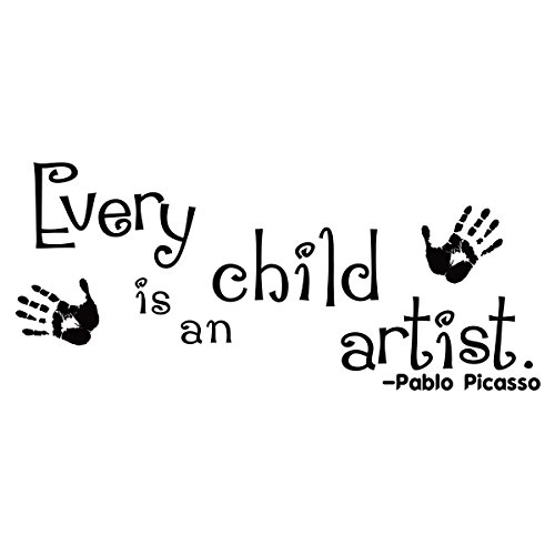 Every Child Is An Artist Picasso Wall Quotes Playroom Wall Decal Kids Artwork Nursery Quotes Wall Stickers£¨Large,Black£ #TOP2