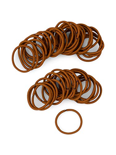 Heliums Copper Small Hair Elastics - 2Mm Mini Hair Ties For Fine Hair And Kids - 1 Inch Ponytail Holders In Colors For Redheads - 48-Pack #TOP1